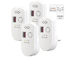 VisorTech Gas-Messgerät:4er-Set Steckdosen-Multi-Gasmelder Für Erdgas Und Autogas, 85 DB