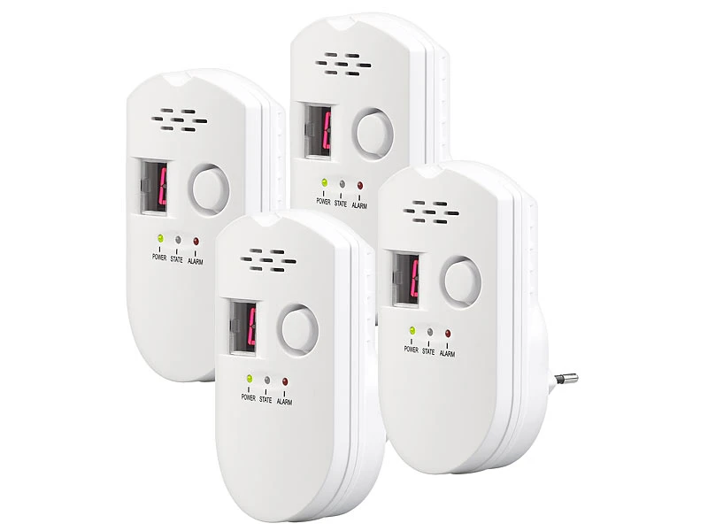 VisorTech Gas-Messgerät:4er-Set Steckdosen-Multi-Gasmelder Für Erdgas Und Autogas, 85 DB - Image 2