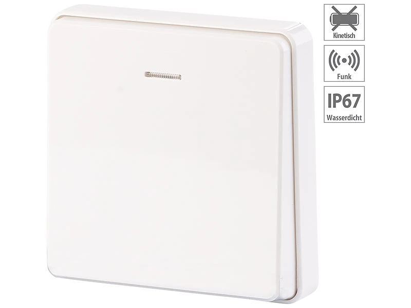 CASAcontrol Funktaster Mit Empfänger:Kinetischer Funk-Taster (groß) Für Empfänger-Serie KFS-150, IP67