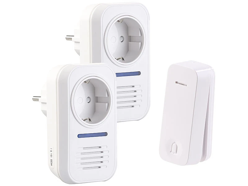 CASAcontrol Funk Türklingel:2 Steckdosen-Funkklingeln & Kinetischer Funk-Taster; 230-V-Steckdose - Image 2