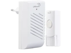 CASAcontrol Türglocke:Steckdosen-Türklingel Mit Funk-Klingeltaster Und 16 Klingeltönen, 30 M