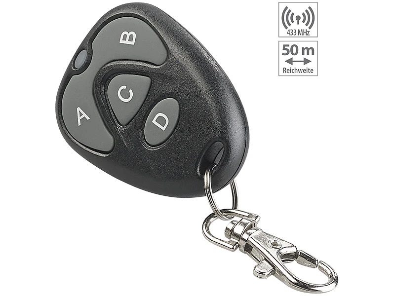 AGT Garagentorsender:Lernfähiger Universal-Funk-Handsender, 433,92 MHz, Für Garagentor Uvm.