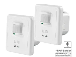 Revolt Klatschschalter 230V:2er-Set Automatische Lichtschalter Mit Bewegungsmelder & Sound-Sensor