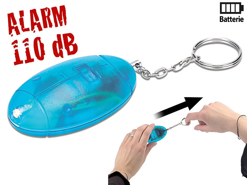 VisorTech Handtaschenalarm:4er-Set Personenalarme, Laute 110 DB, Mit Taschenlampe - Image 2