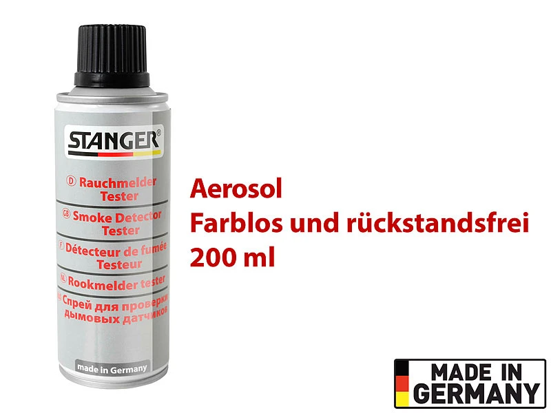 Stanger Rauchmelder Testspray:Rauchmelder-Tester, Aerosol-Spray, 200 Ml, Made In Germany