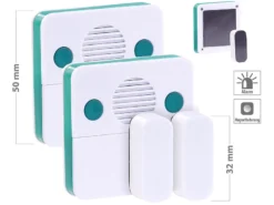 VisorTech Kühlschrankwächter:2er-Set Universal-Türschließ-Erinnerungs-Alarm, 15/30 Sek. Auslösezeit