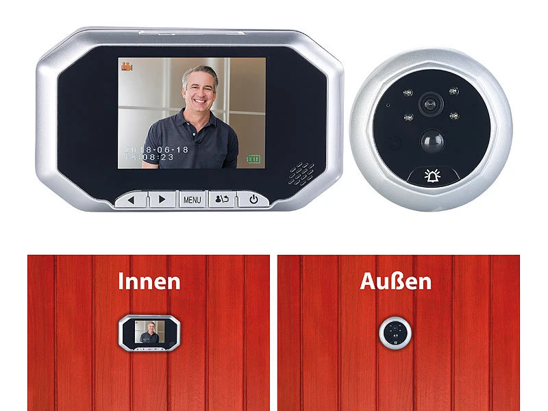 Somikon Digitale Türspion-Kamera Mit 8,9-cm-Display, PIR, Aufnahme, Nachtsicht - Image 3