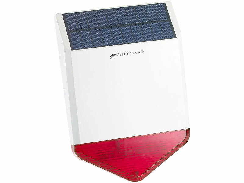 VisorTech GSM Alarmanlage:Autarke Solar-Funk-Alarmanlage Mit Sirene Und Licht-Warnsignal, 110 DB