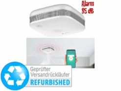VisorTech Rauchmelder WLAN, App:Kompakter WLAN-Design-Rauchmelder Versandrückläufer