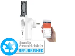 Luminea Home Control Outdoor-WLAN-Steckdose, Komp. Versandrückläufer