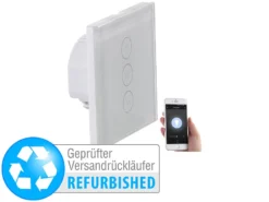 Luminea Home Control Lichtschalter Dimmer LED:Touch-Lichtschalter & Dimmer, Versandrückläufer