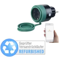 Luminea Home Control Outdoor-WLAN-Mini-Steckdose, Für Alexa, Versandrückläufer