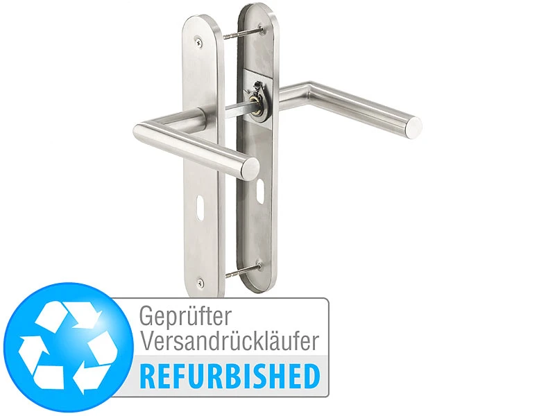 AGT Wechsel-Türklinken:Modernes Edelstahl-Türbeschlag-Set, 2 Türklinken Versandrückläufer