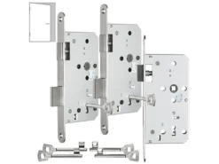 AGT Türschloss Badezimmer:3er-Set Buntbart-Einsteckschlösser Für Zimmertüren, Falle, DIN Rechts