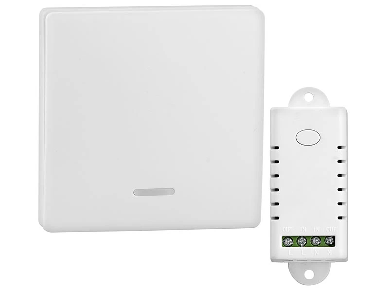 Revolt Funkschalter:Batterieloser Funk-Ein/Aus-Schalter Und Funk-Empfänger, 2.200 Watt