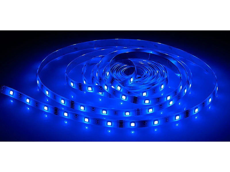 Luminea Alexa LED Streifen:RGBW-LED-Streifen-Erweiterung LAX-515, 5 M, 840 Lm, Warmweiß, IP44 - Image 6