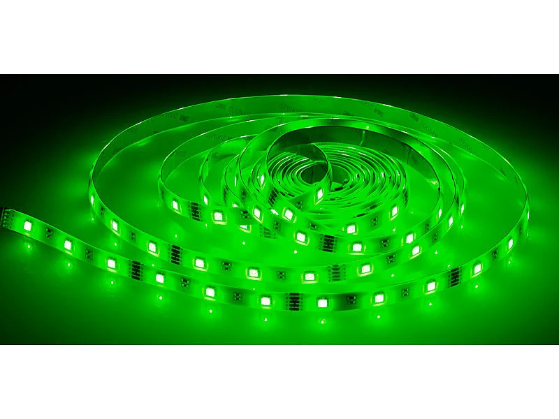 Luminea Alexa LED Streifen:RGBW-LED-Streifen-Erweiterung LAX-515, 5 M, 840 Lm, Warmweiß, IP44 - Image 7