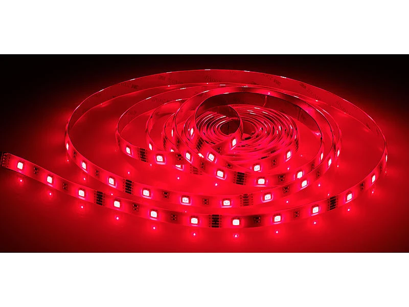 Luminea Alexa LED Streifen:RGBW-LED-Streifen-Erweiterung LAX-515, 5 M, 840 Lm, Warmweiß, IP44 - Image 8