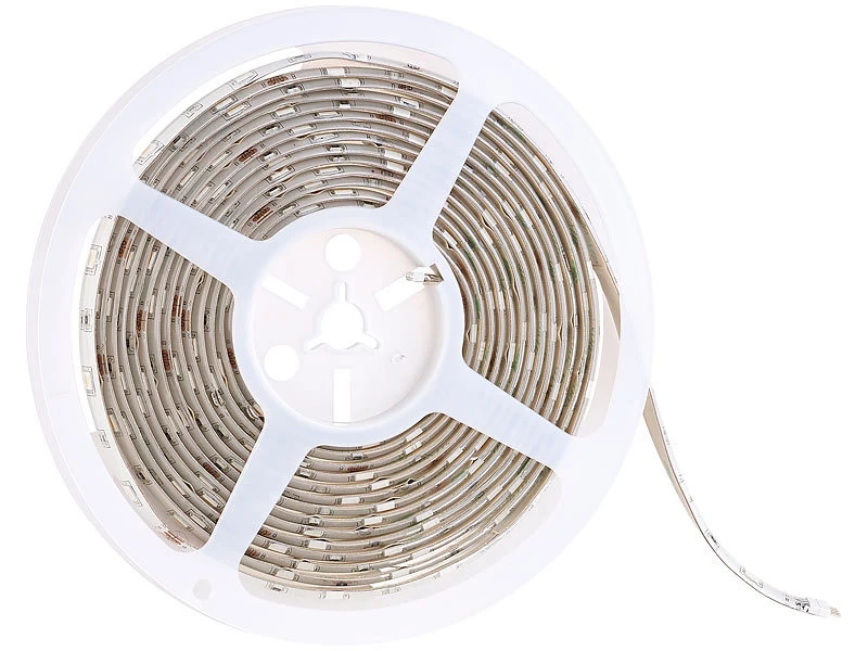 Luminea Alexa LED Streifen:RGBW-LED-Streifen-Erweiterung LAX-515, 5 M, 840 Lm, Warmweiß, IP44 - Image 3