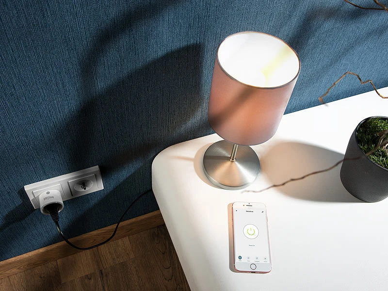 Luminea Home Control WLAN Stecker:2er-Set Mini WLAN-Steckdose, App, F. Amazon Alexa, Google Assist., 16A - Image 4