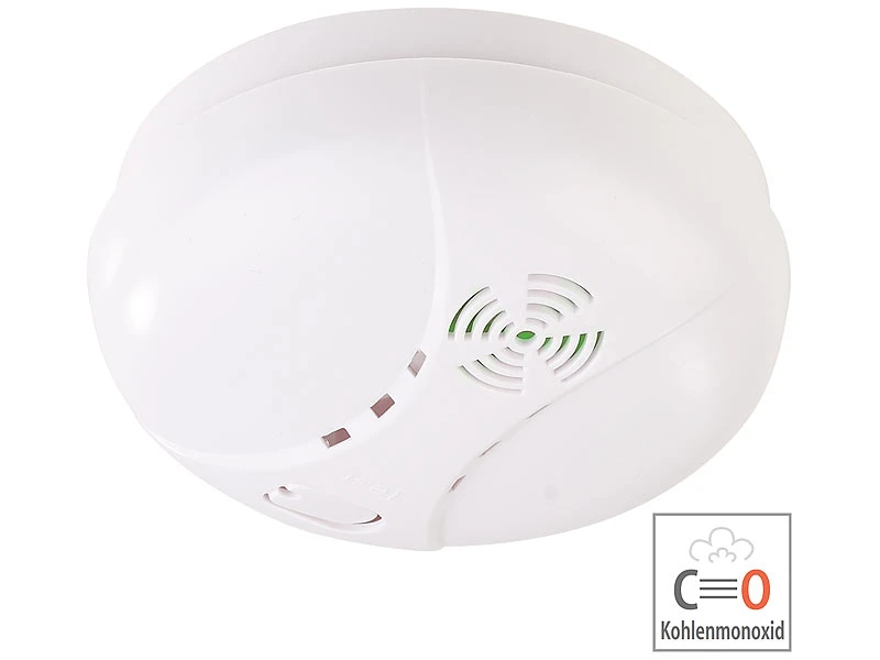 VisorTech Kohlenmonoxid Alarm:5er-Set Kohlenmonoxid-Melder Mit Batterie, DIN EN 50291-1, 85 DB