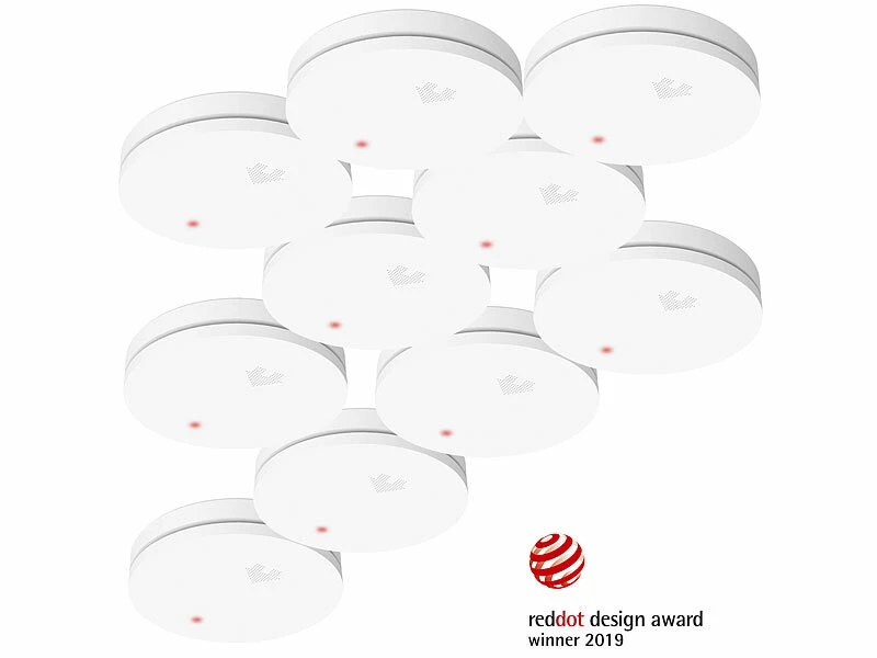 VisorTech Rauchmelder 10 Jahre VdS:Fotoelektrischer Rauchwarnmelder, 10-J.-Batterie, VDS, 10er-Set - Image 3