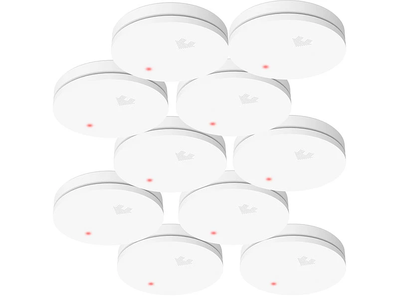 VisorTech Rauchmelder 10 Jahre VdS:Fotoelektrischer Rauchwarnmelder, 10-J.-Batterie, VDS, 10er-Set - Image 2