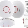 VisorTech Rauchmelder WLAN:3er-Set WLAN-Rauch- & Hitzemelder Mit Weltweiter App-Benachrichtigung