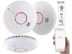VisorTech Rauchmelder WLAN:3er-Set WLAN-Rauch- & Hitzemelder Mit Weltweiter App-Benachrichtigung