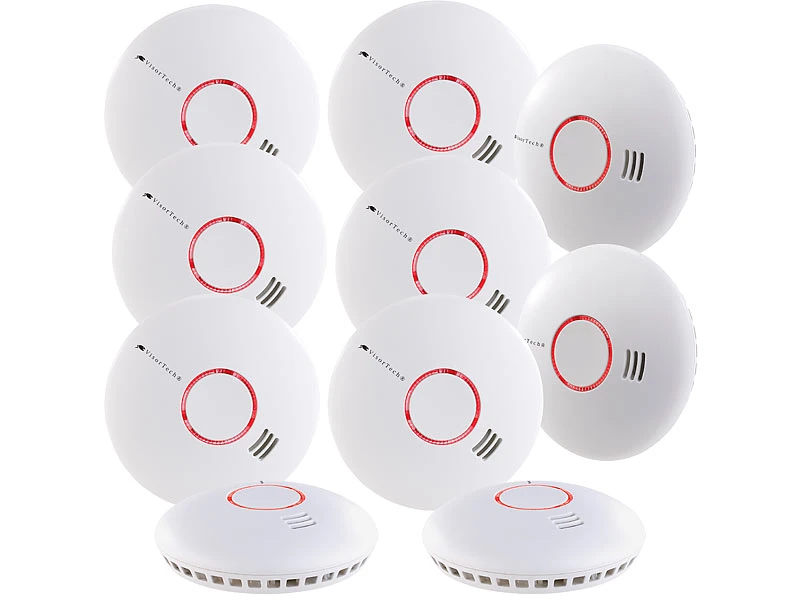 VisorTech WLAN Rauchmelder:10er-Set WLAN-Rauch- & Hitzemelder Mit Weltweiter App-Benachrichtigung - Image 3