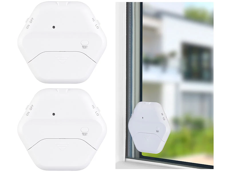 VisorTech Fensteralarme:4er-Set Extradünne Glasbruchmelder, 2 Stufen, 95 DB, 54 Monate - Image 5