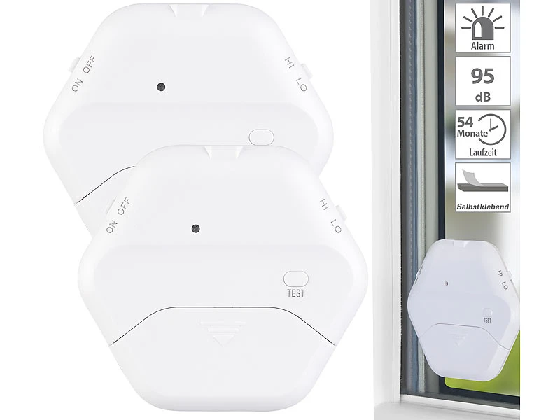 VisorTech Glasbruchsensor:8er-Set Extradünne Glasbruchmelder, 2 Stufen, 95 DB, 54 Monate - Image 4