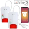 VisorTech Elesion Gasmelder:2er-Set Multi-Gasmelder Für Haushaltsübliche Gase, Mit WLAN & App