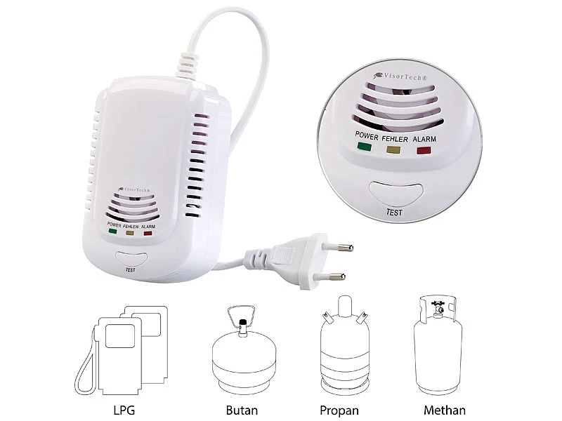 VisorTech Gas Detektor:4er-Set Multi-Gasmelder Für Haushaltsübliche Gase, Mit 3 LEDs, 85 DB - Image 7