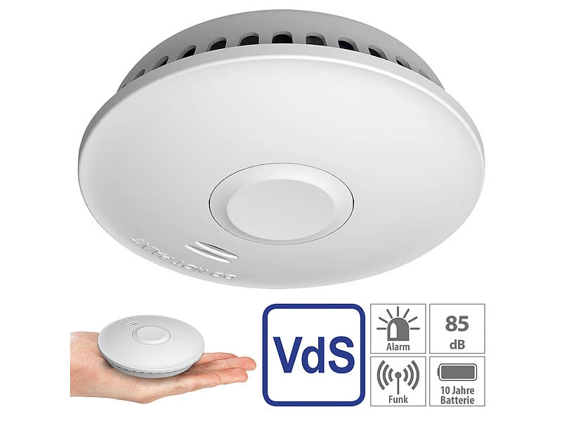 VisorTech Rauchmelder Brandschutz:5er-Set Vernetzbare Funk-Rauchmelder, 85 DB, VdS, 10-J.-Batterie - Image 11