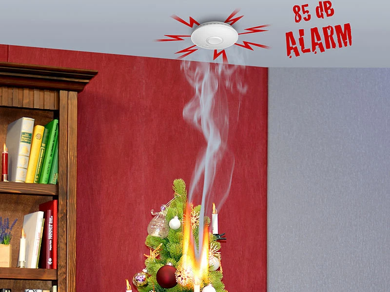 VisorTech Rauchmelder Brandschutz:5er-Set Vernetzbare Funk-Rauchmelder, 85 DB, VdS, 10-J.-Batterie - Image 6