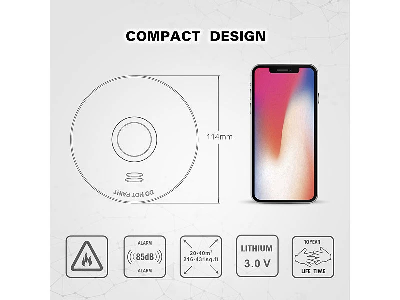 VisorTech Feuermelder Funk:3er-Set Vernetzbare Funk-Rauchmelder, 85 DB, VdS, 10-J.-Batterie - Image 9