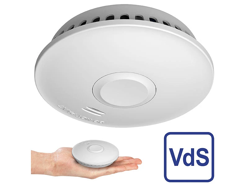 VisorTech Rauchmelder Koppelbar:Vernetzbarer Funk-Rauchmelder, 85 DB, VdS-zertifiziert, 10-J.-Batterie