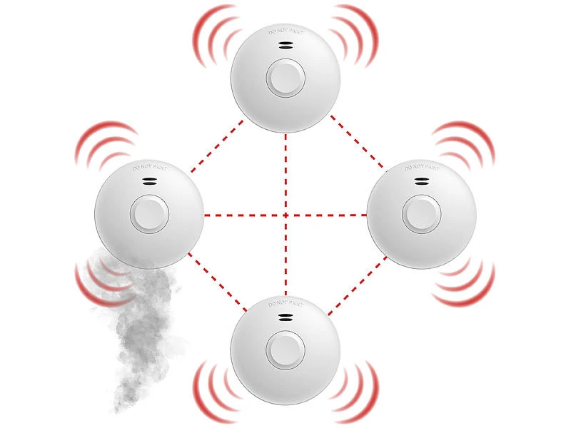VisorTech Feuermelder Funk:3er-Set Vernetzbare Funk-Rauchmelder, 85 DB, VdS, 10-J.-Batterie - Image 5
