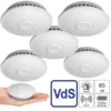 VisorTech Rauchmelder Brandschutz:5er-Set Vernetzbare Funk-Rauchmelder, 85 DB, VdS, 10-J.-Batterie