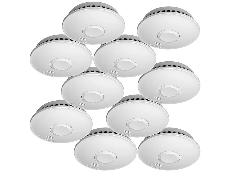 VisorTech Vernetzte Rauchmelder:10er-Set Vernetzbare Funk-Rauchmelder, 85 DB, VdS, 10-J.-Batterie - Image 3
