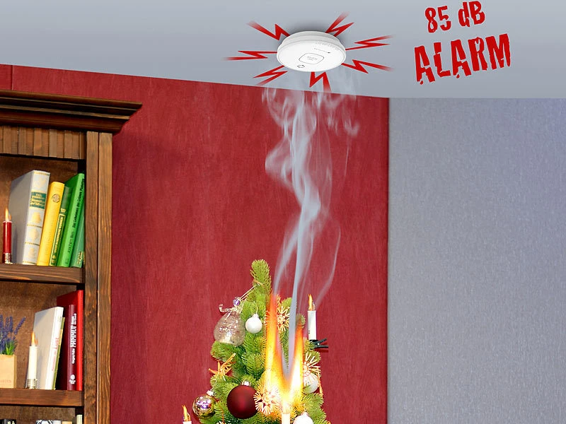 VisorTech Rauchmelder:10er-Set Fotoelektrische Rauchwarnmelder, 10-J.-Batterie, 85 DB, VdS - Image 5