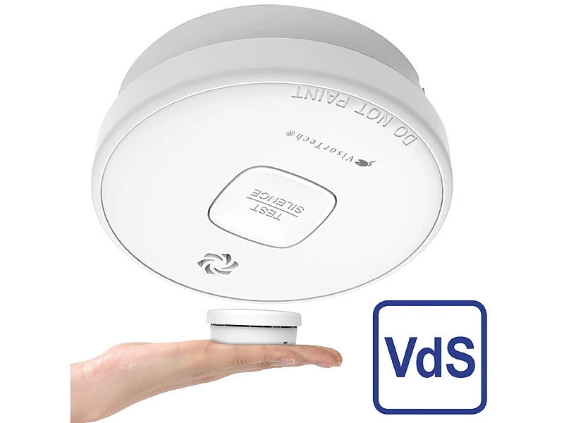 VisorTech Rauchwarner:Fotoelektrischer Rauchwarnmelder, UV-fest, 10-J.-Batterie, 85 DB, VdS - Image 2