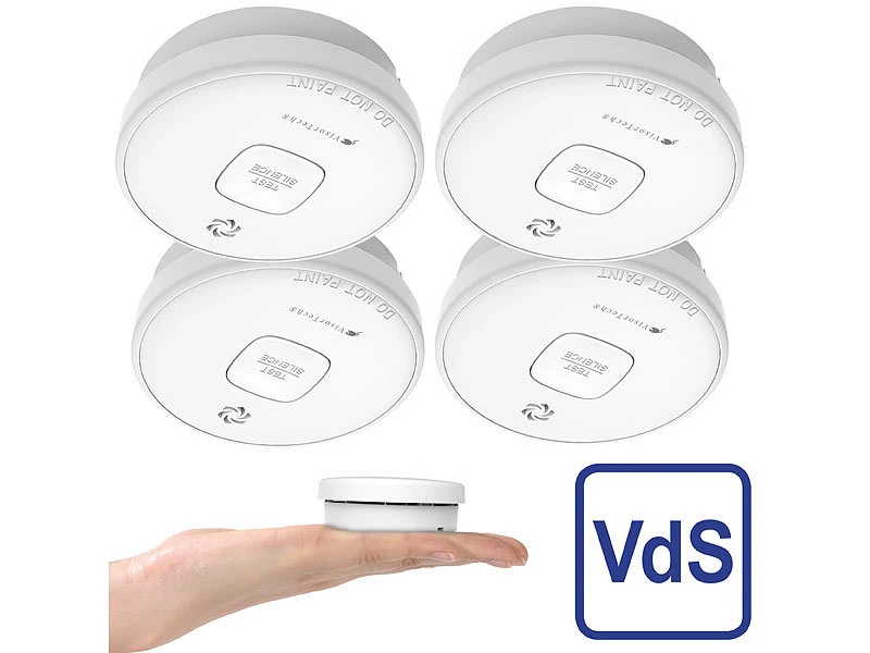 VisorTech Rauchmelder 10 Jahre:4er-Set Fotoelektrische Rauchwarnmelder Mit 10-J.-Batterie, 85 DB, VdS - Image 2