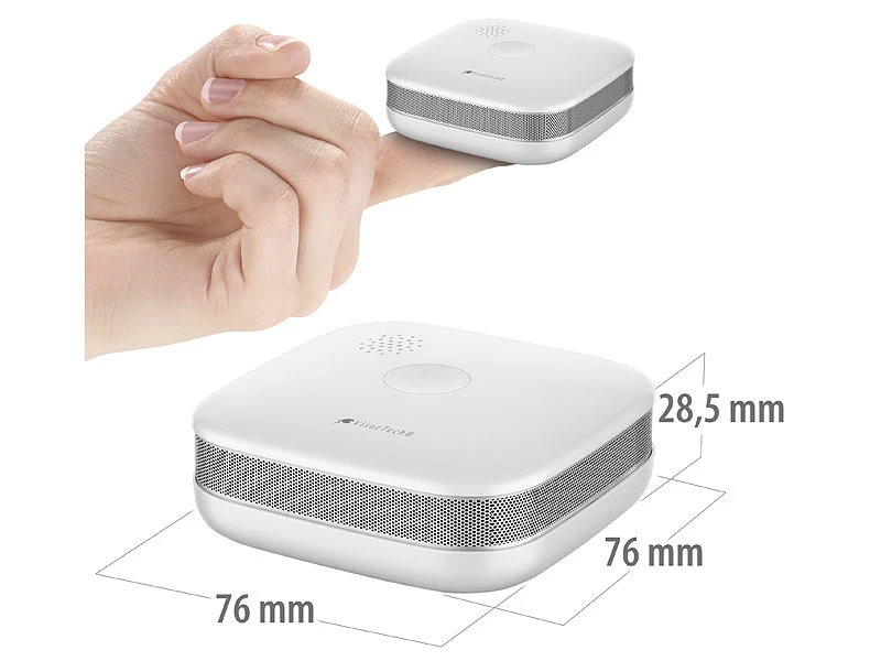 VisorTech WiFi Rauchmelder:3er-Set WLAN-Design-Rauchmelder Mit Weltweiter App-Benachrichtigung - Image 4