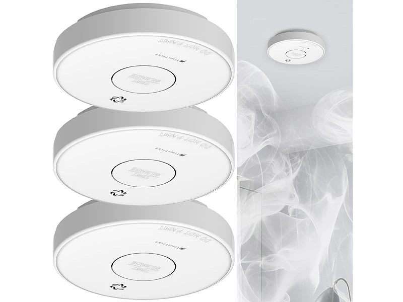 VisorTech Rauchmelder Vernetzbar:3er-Set Drahtlos Vernetzbare Funk-Rauchwarnmelder, 85 DB - Image 2
