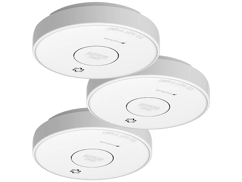 VisorTech Rauchmelder Vernetzbar:3er-Set Drahtlos Vernetzbare Funk-Rauchwarnmelder, 85 DB - Image 3