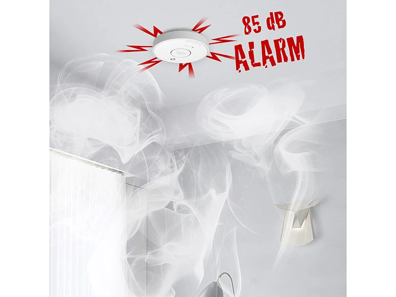 VisorTech Rauchmelder Vernetzbar:3er-Set Drahtlos Vernetzbare Funk-Rauchwarnmelder, 85 DB - Image 4