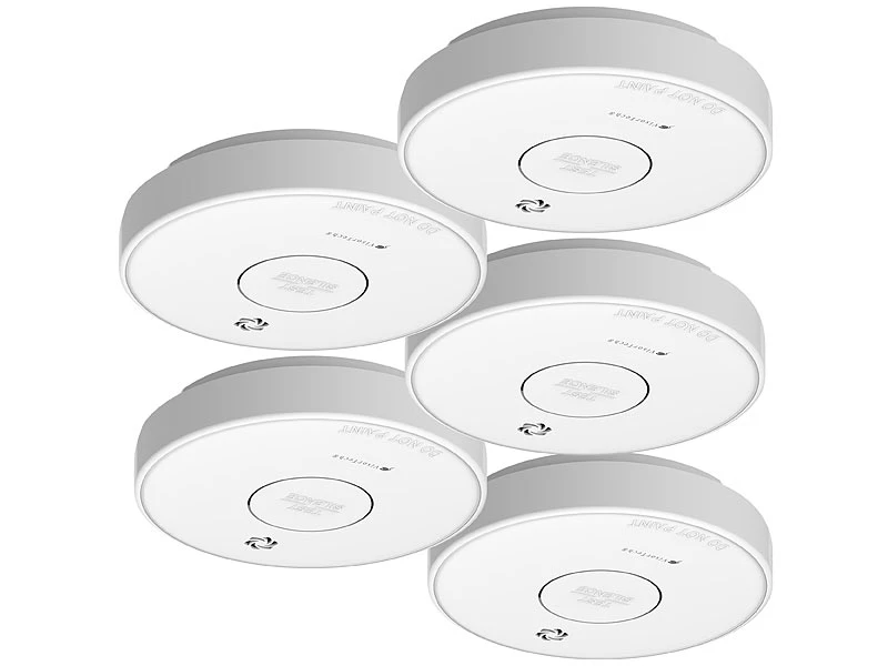 VisorTech Rauchmelder Funkvernetzt:5er-Set Drahtlos Vernetzbare Funk-Rauchwarnmelder, 85 DB - Image 3