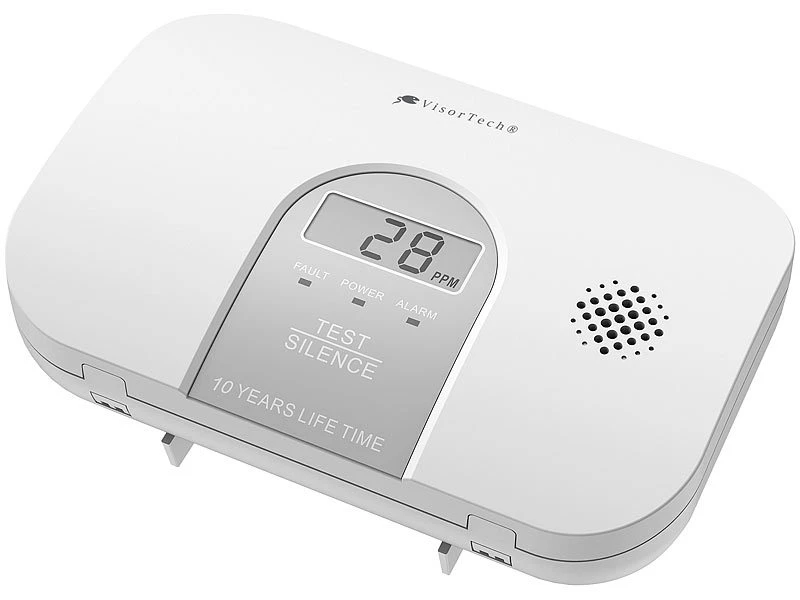 VisorTech Kohlenmonoxid Messgerät:4er-Set Kohlenmonoxid-Melder, 10-Jahres-Sensor, 85 DB, EN 50291 - Image 11
